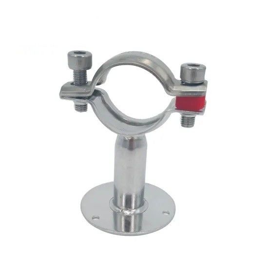 Stainless Sanitary Grade Round Pipe Tube Holder With Base Plate