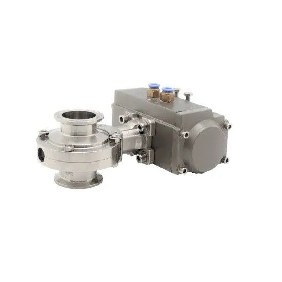 Stainless Steel 316L Sanitary Hygienic Pneumatic Actuator Tri Clamped Butterfly Valve