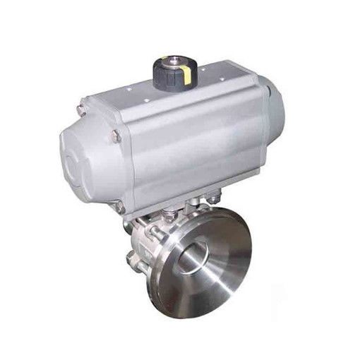 Hygienic Tri Clamp Flange Thread Tank Bottom Non-Retention Ball Valve With Pneumatic Actuator