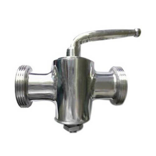 Manual 3 way Stainless Steel Sanitary Plug Valve with Tri Clamp Connections