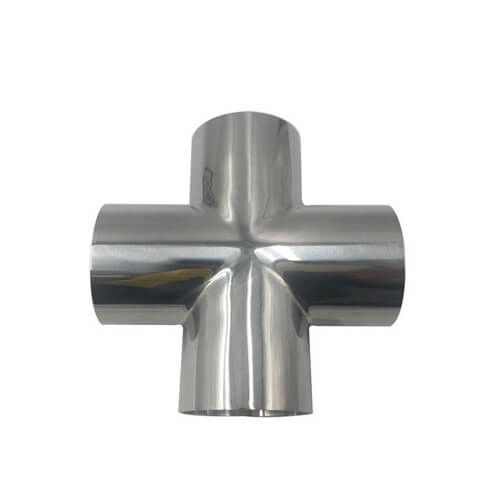 Food grade Sanitary SS316L Mirror Polish Surface Welded type Equal Cross