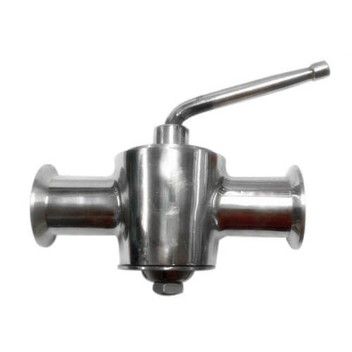 Manual 3 way Stainless Steel Sanitary Plug Valve with Tri Clamp