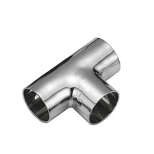 Food grade Sanitary BS Stainless Steel Hygienic Polish Surface Weld Tee Pipe Fitting