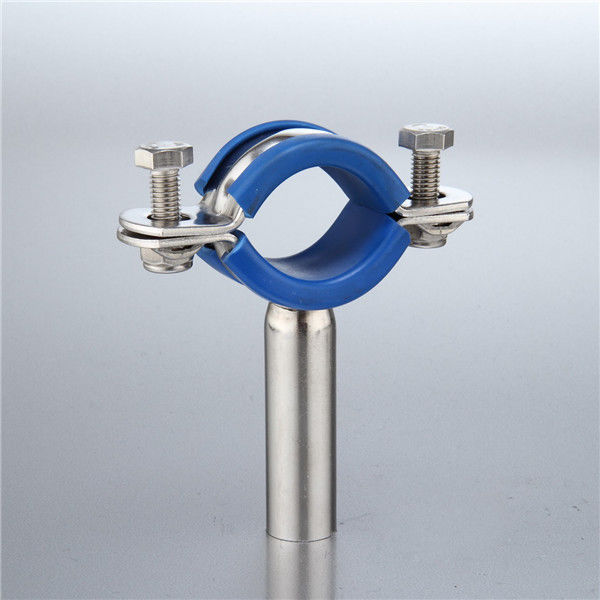Th6 Round Pipe Holder Sanitary Stainless Steel Pipe Fittings With Blue Sleeve Blue Insert