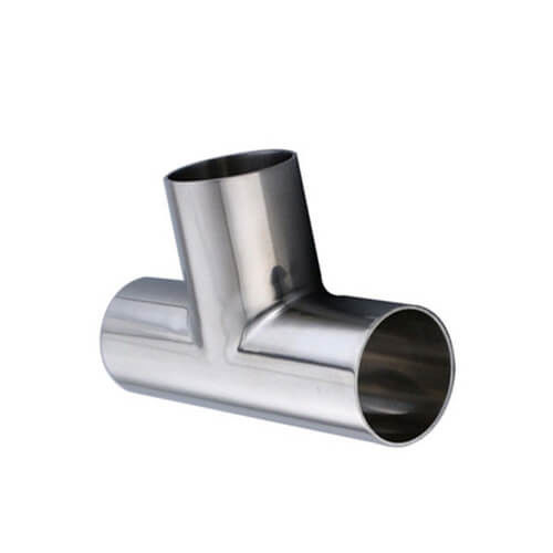 Food grade Sanitary BS Stainless Steel Hygienic Polish Surface Weld Tee Pipe Fitting