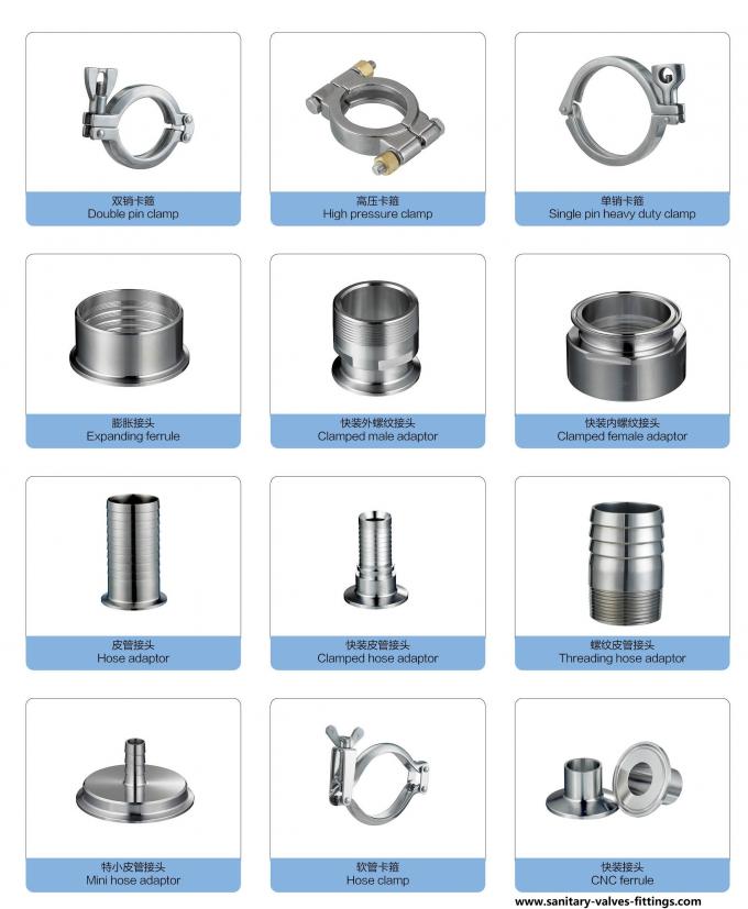 Clamped High Pressure Hose Adaptor Sanitary Fittings For Food Equipment