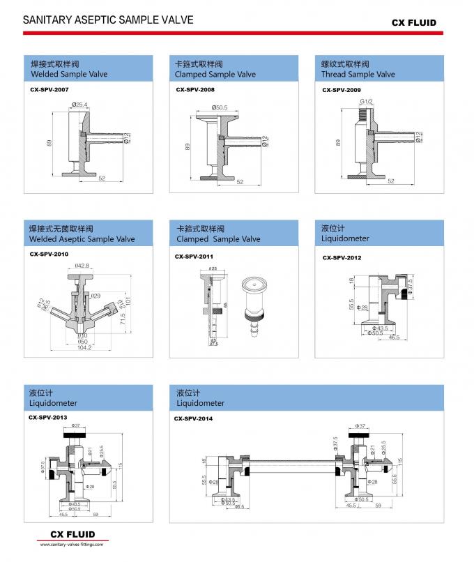 Manual Sanitary Stainless Steel  Sample Valve with Clamp End 1